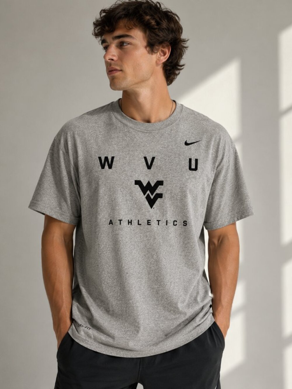 Nike Dri-FIT WVU Athletics Gray Performance T-Shirt West Virginia Mountaineers